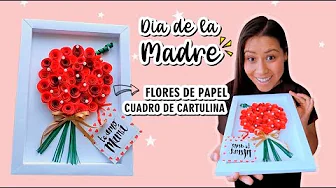 Quadro de flores de papel e cartolina para o Dia das Mães