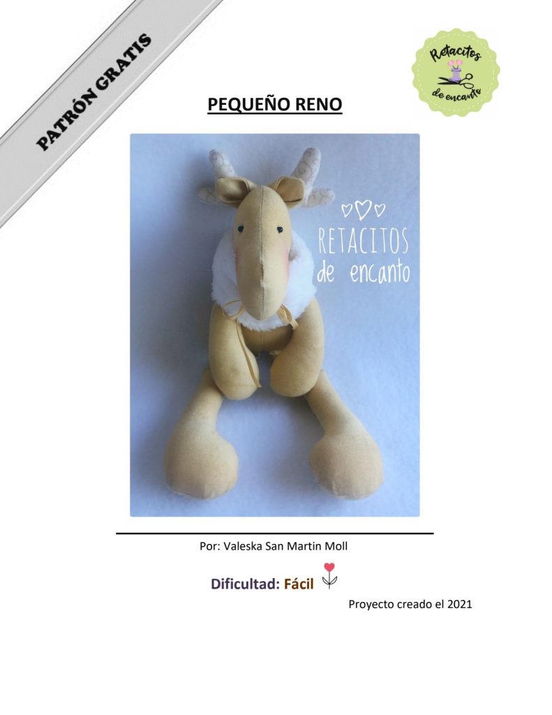 Renazinha adorável de tecido - molde parte 1