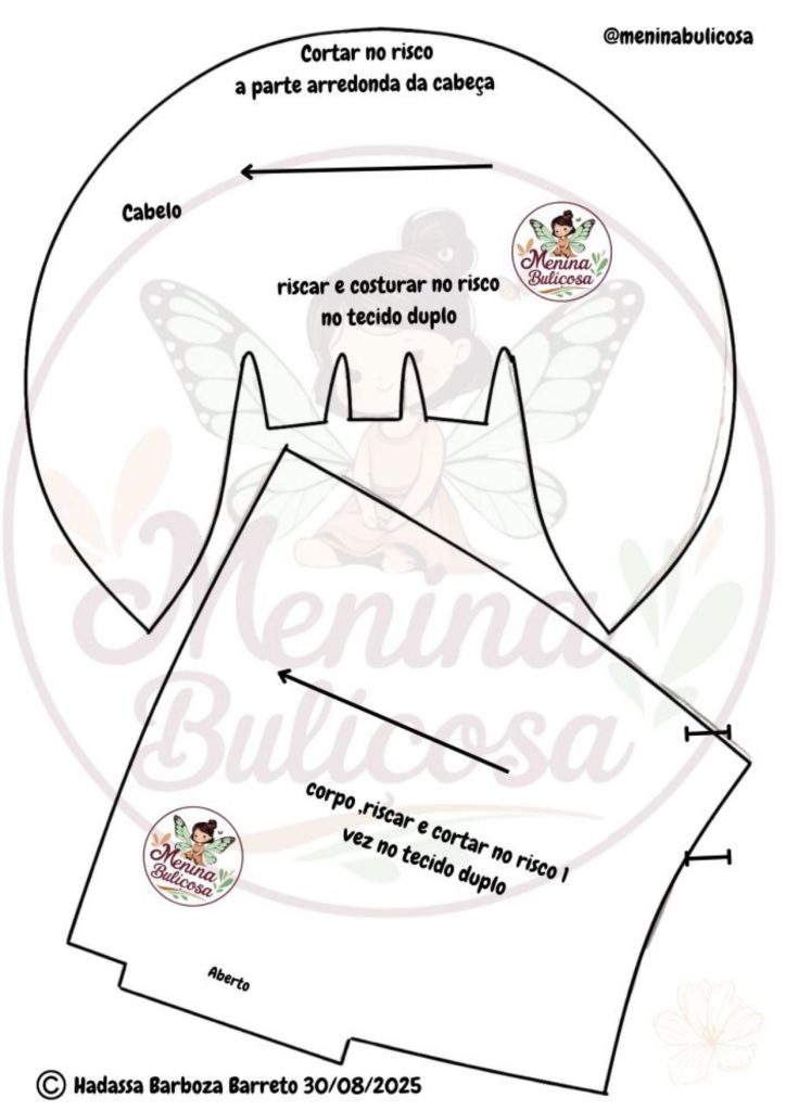Rosto da boneca Jasmim - molde parte 5