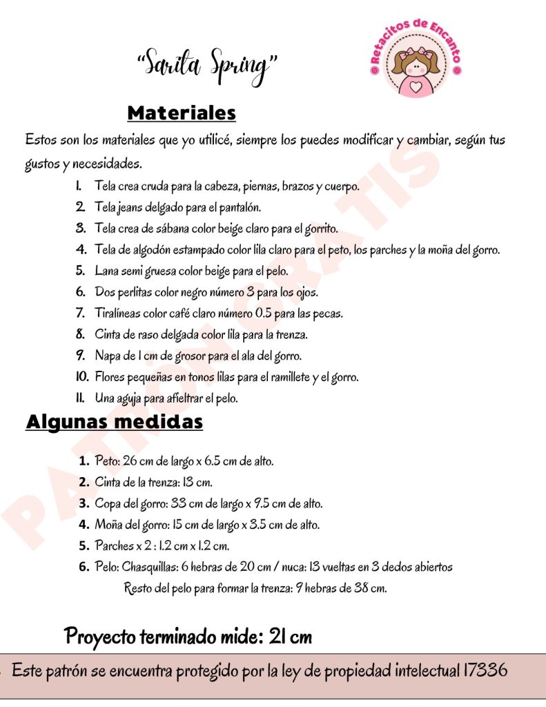 Sarita Spring – boneca de tecido inspirada na Sarah Kay - molde parte 2