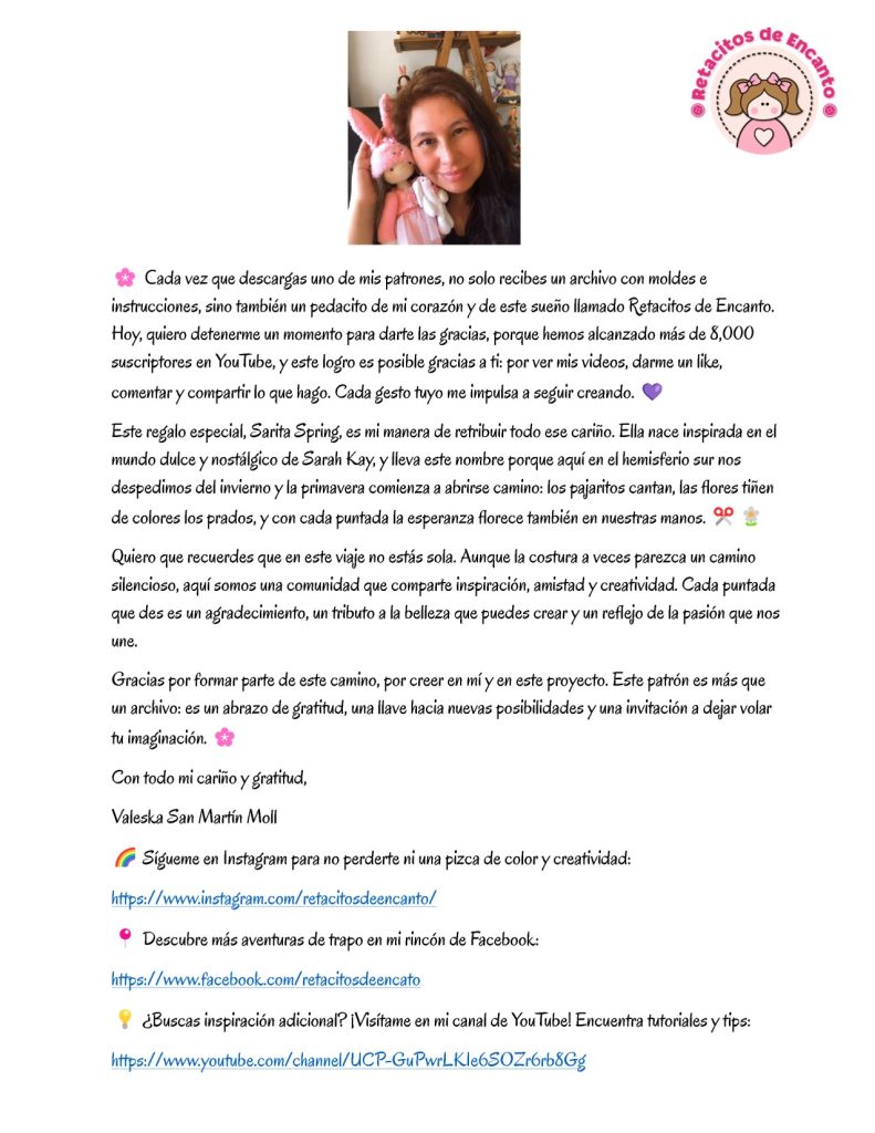 Sarita Spring – boneca de tecido inspirada na Sarah Kay - molde parte 4