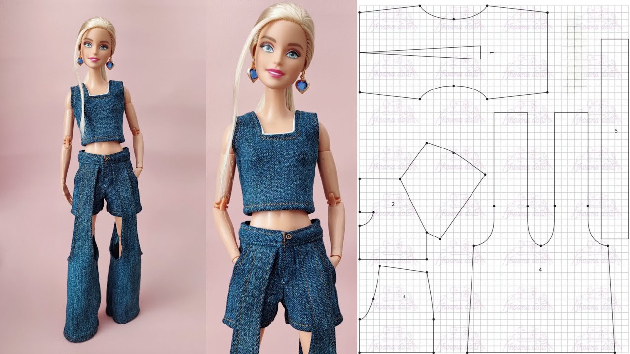 Short e cropped para Barbie modelo 196