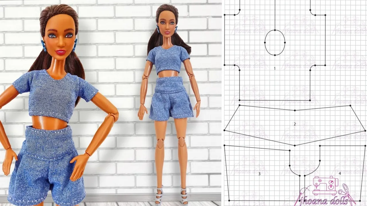 Short e cropped para Barbie modelo 39