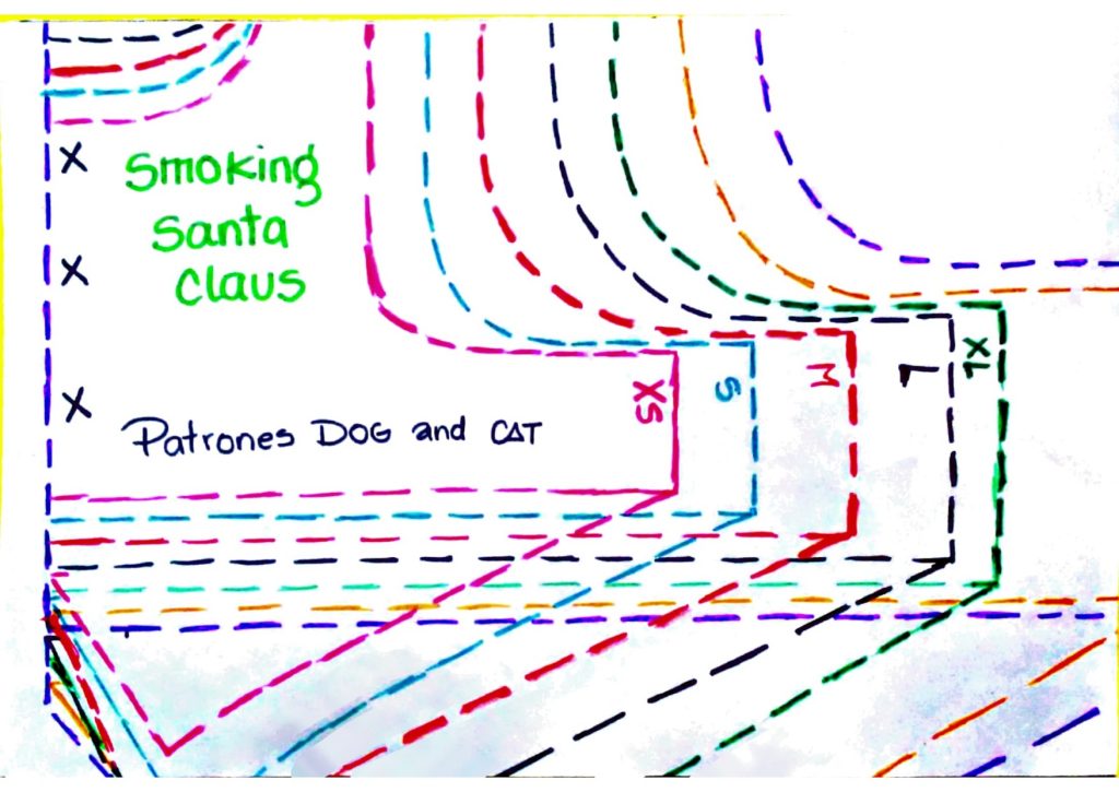 Smoking de Papai Noel para cachorro e gato - molde parte 2