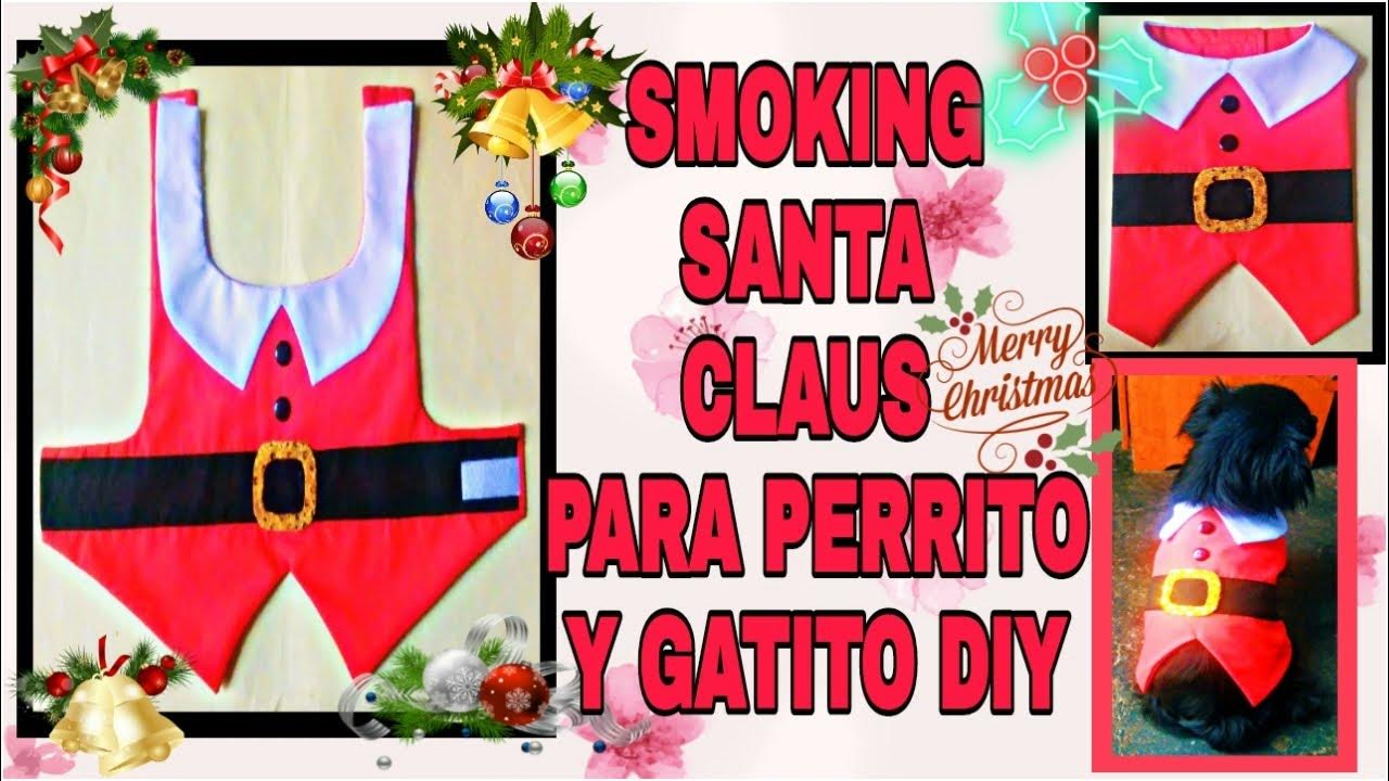 Smoking de Papai Noel para cachorro e gato