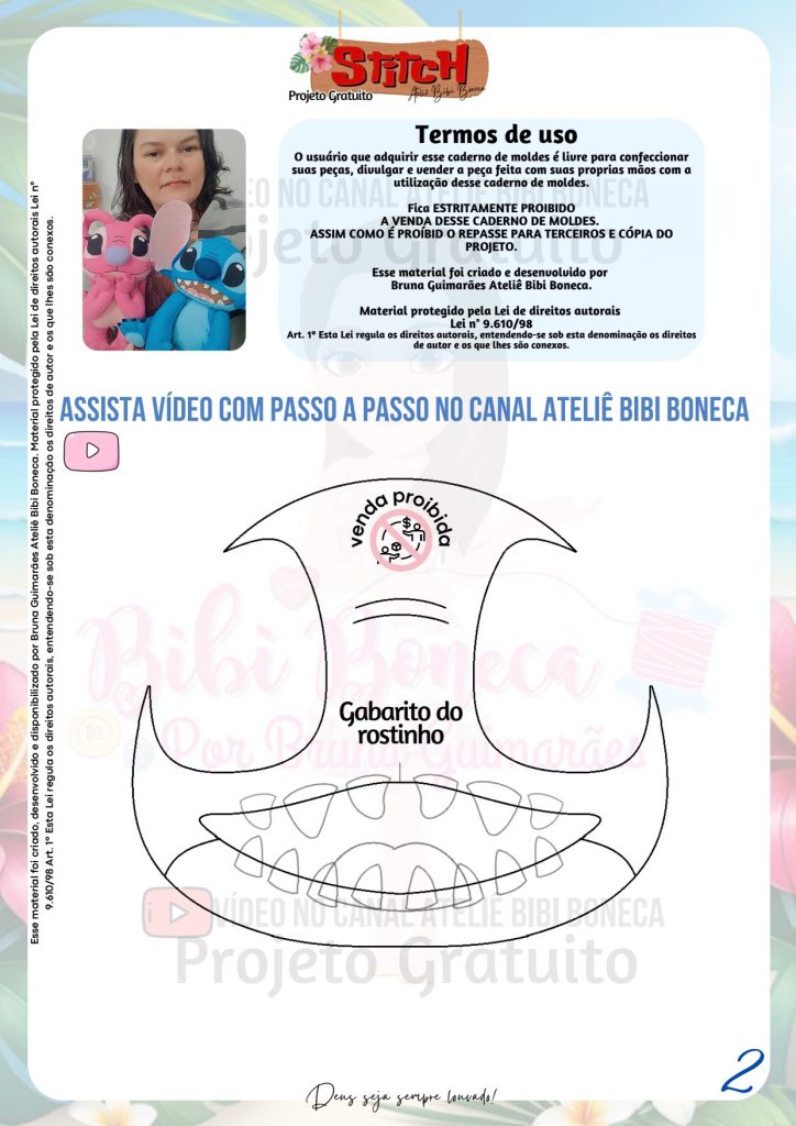 Stitch de feltro - molde parte 2