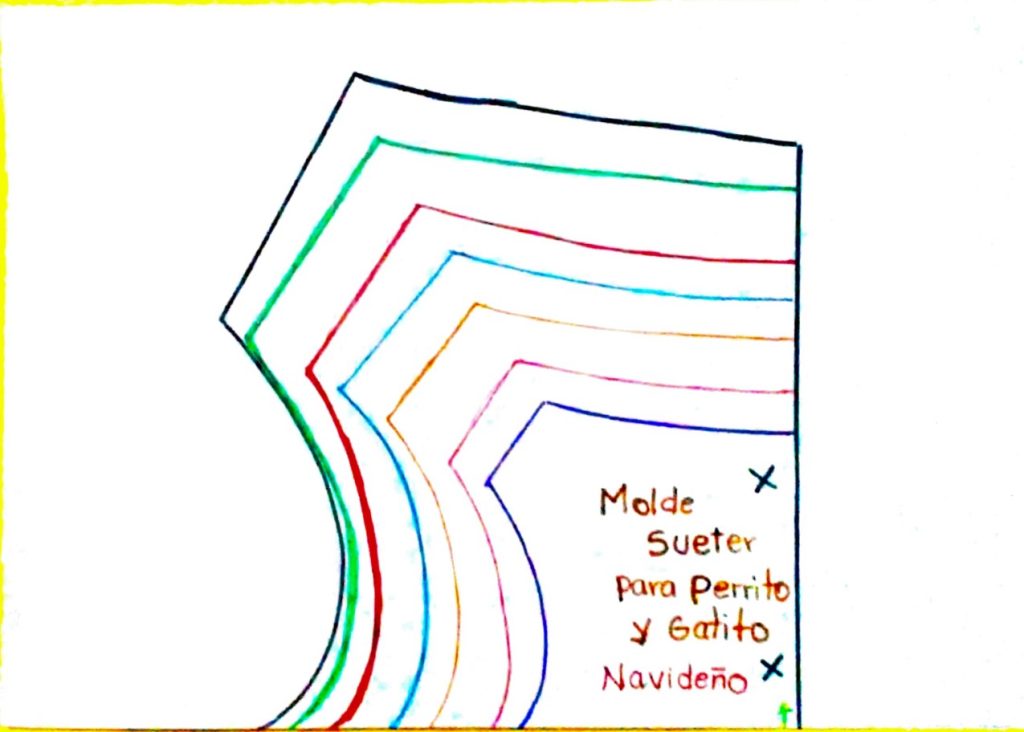 Suéter natalino para cachorro e gato modelo 1 - molde parte 3