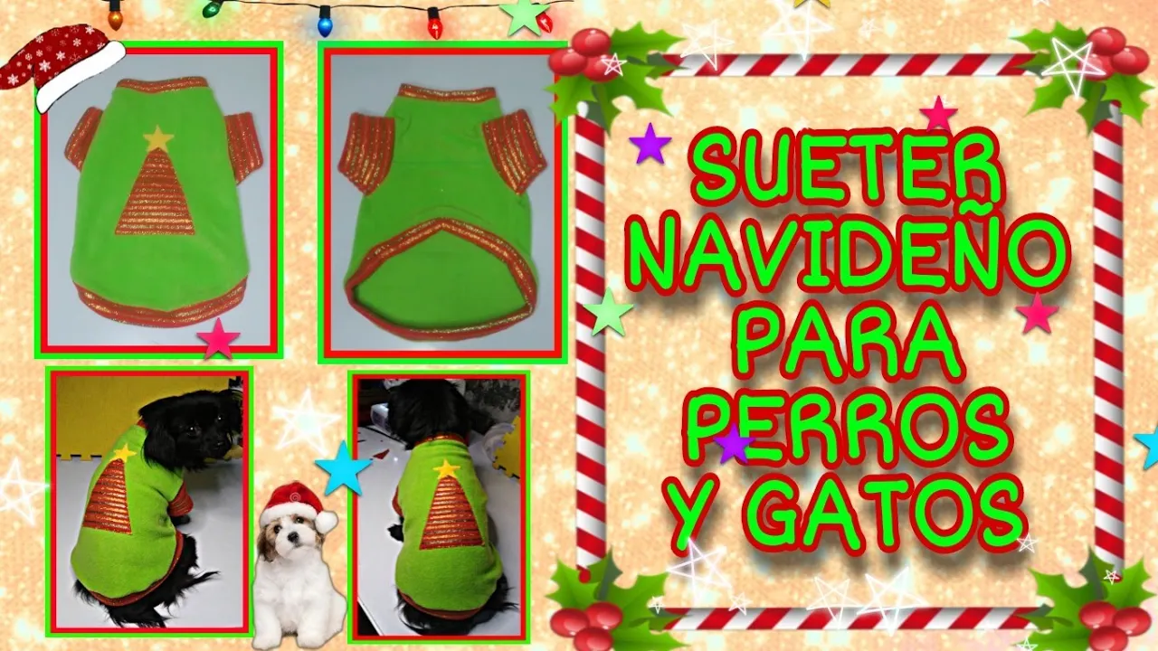 Suéter natalino para cachorro e gato modelo 1