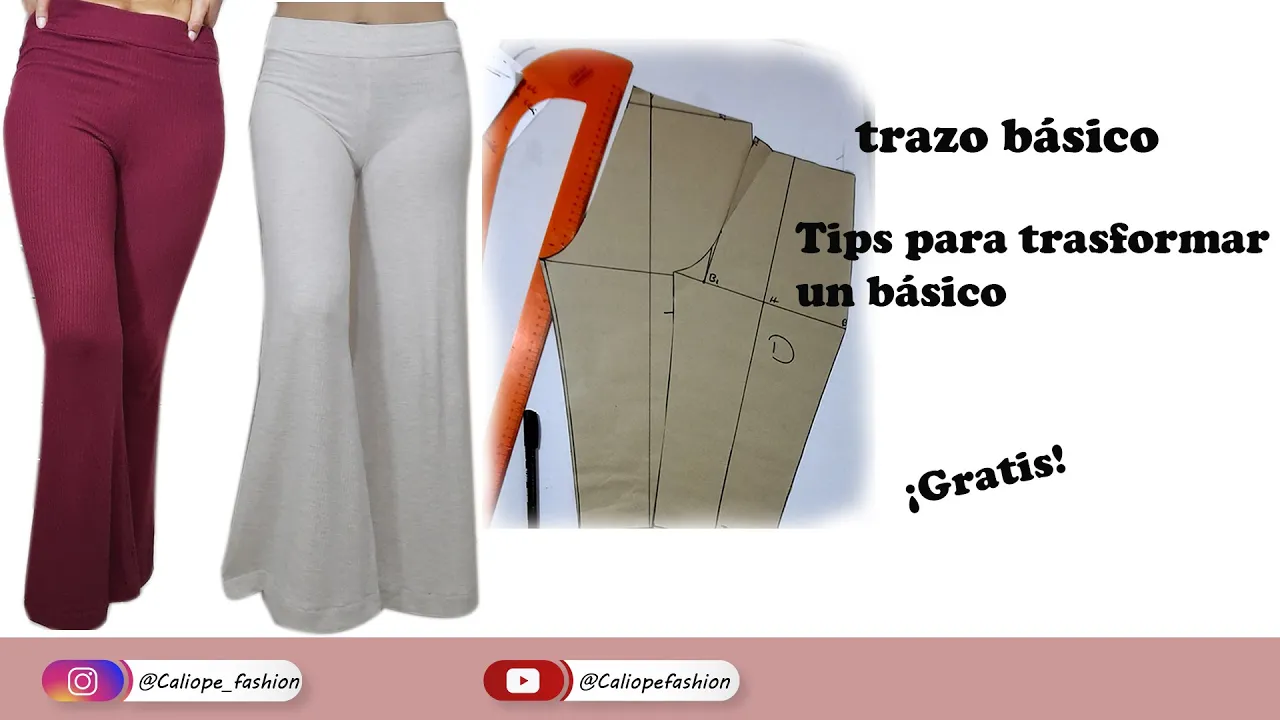 Traçado básico de legging, calça pantalona e calça oxford