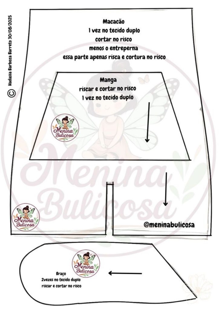 Ursinho da boneca Jasmim - molde parte 4