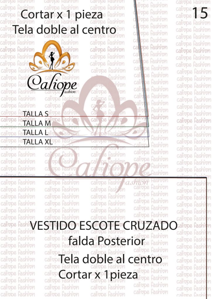 Vestido com decote transpassado muito fácil - molde parte 16