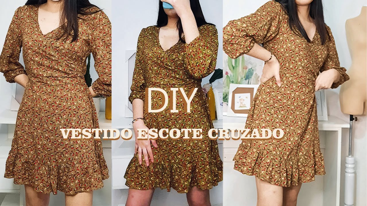 Vestido com decote transpassado muito fácil
