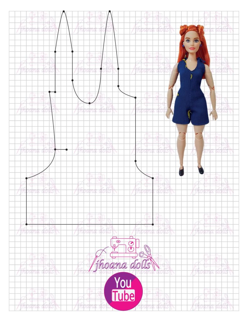 Vestido e macaquinho para Barbie - molde parte 2