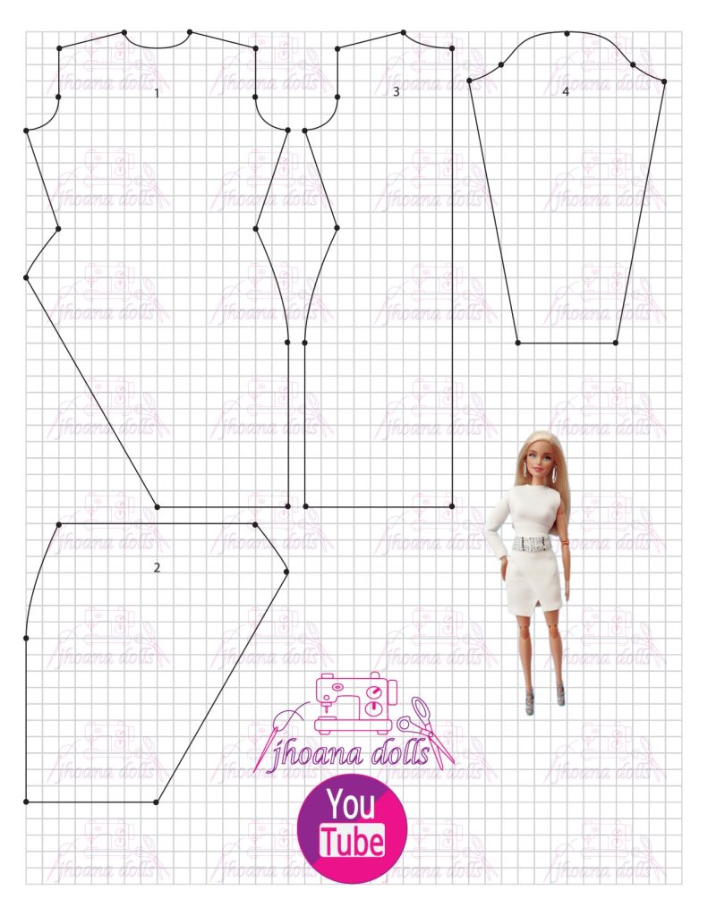 Vestido para Barbie modelo 125 - molde parte 1