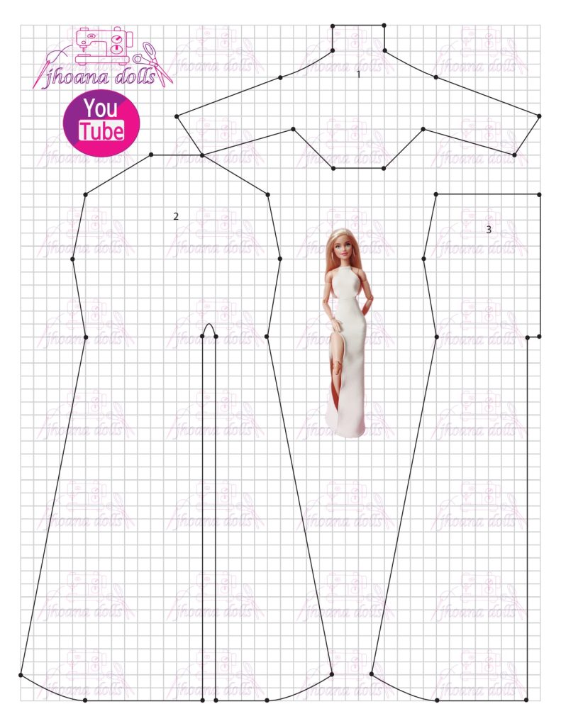 Vestido para Barbie modelo 126 - molde parte 1