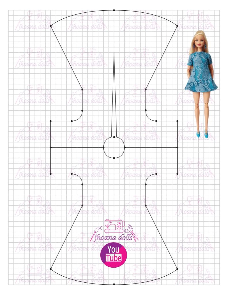 Vestido para Barbie modelo 141 - molde parte 1