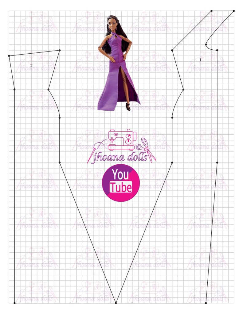 Vestido para Barbie modelo 41 - molde parte 1
