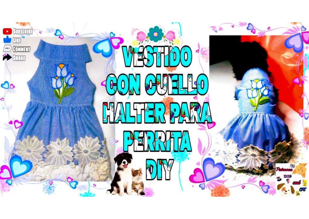 Vestido para cachorrinha com gola halter - molde parte 4