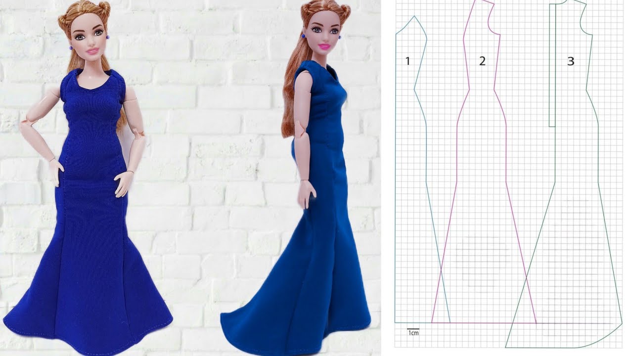 Vestido sereia para Barbie Curvy