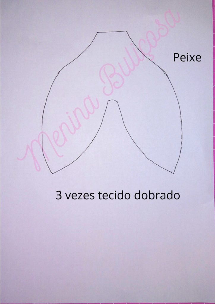 Almofada infantil personalizada de peixe - molde parte 2