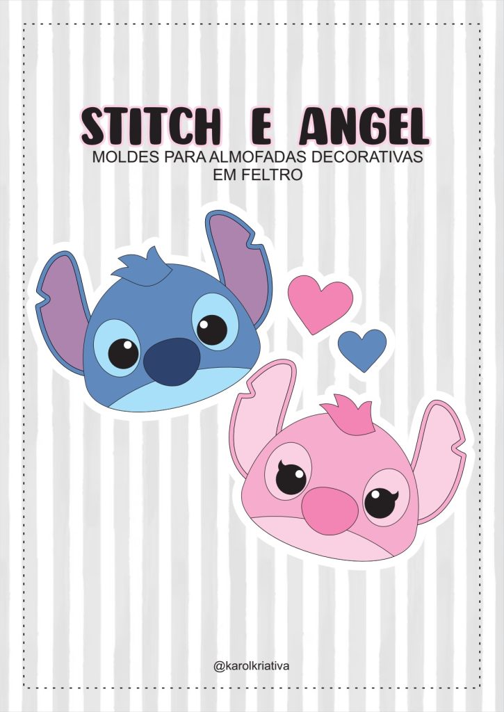 Almofadas decorativas do Stitch de feltro - molde parte 1