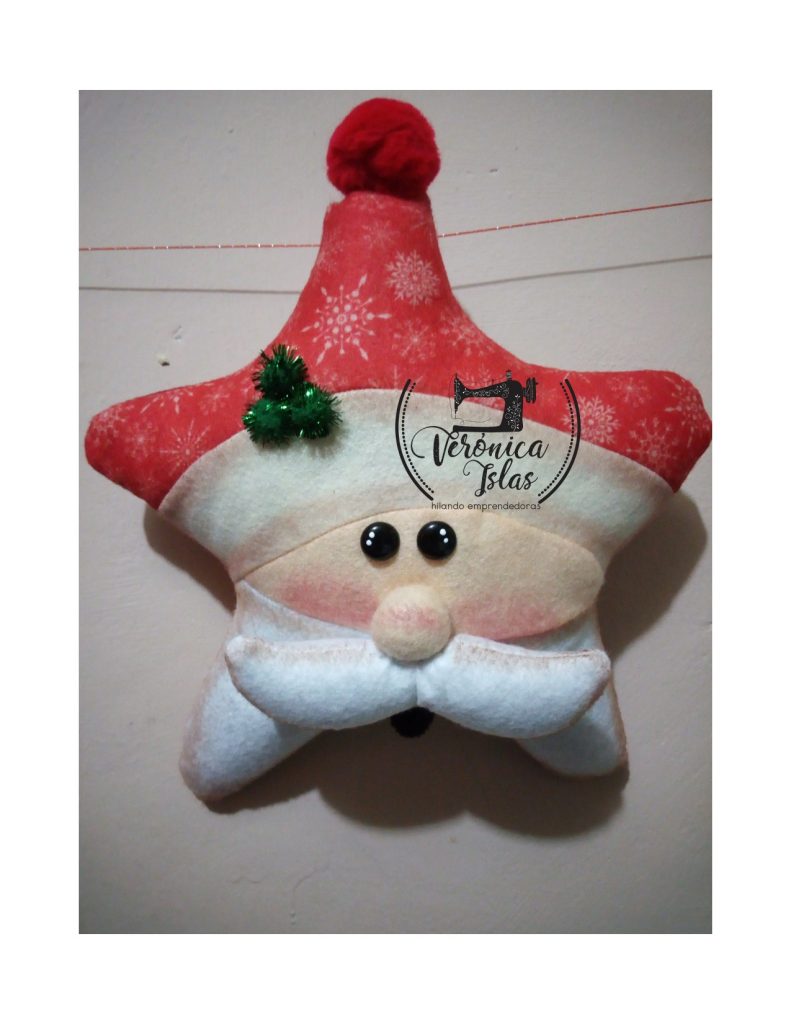 Almofadas natalinas de Papai Noel fáceis e com poucos materiais - molde parte 1