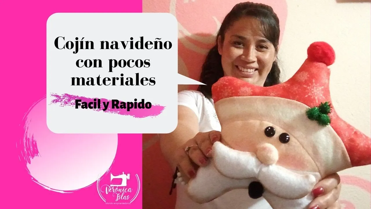 Almofadas natalinas de Papai Noel fáceis e com poucos materiais