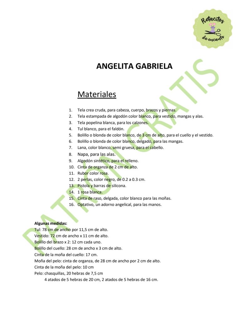 Anjinha Gabriela para iluminar suas festas - molde parte 2