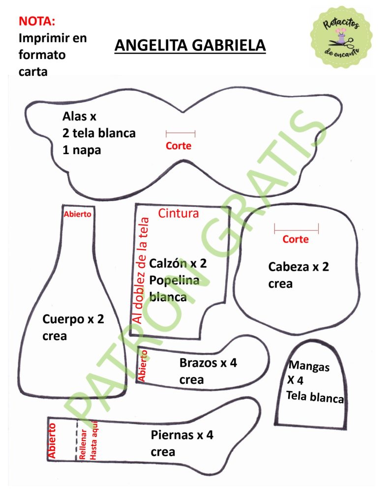 Anjinha Gabriela para iluminar suas festas - molde parte 3