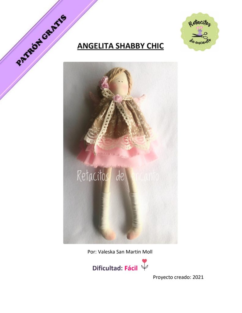 Anjinha shabby chic de pano - molde parte 1