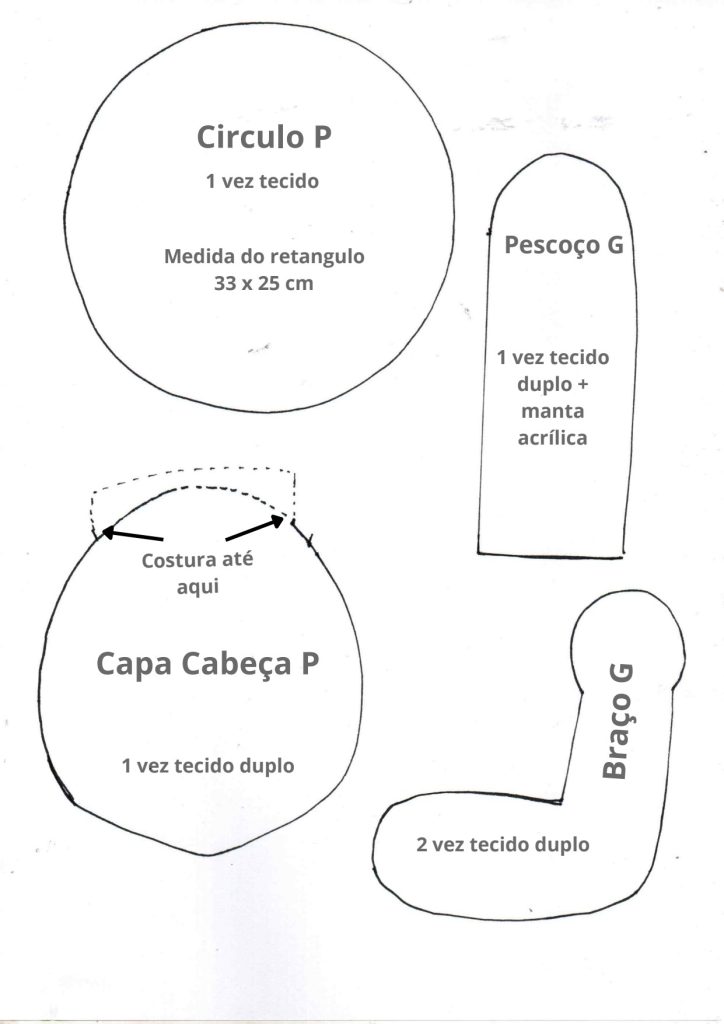 Anjinho para batizado – passo a passo completo parte 2 - molde parte 8