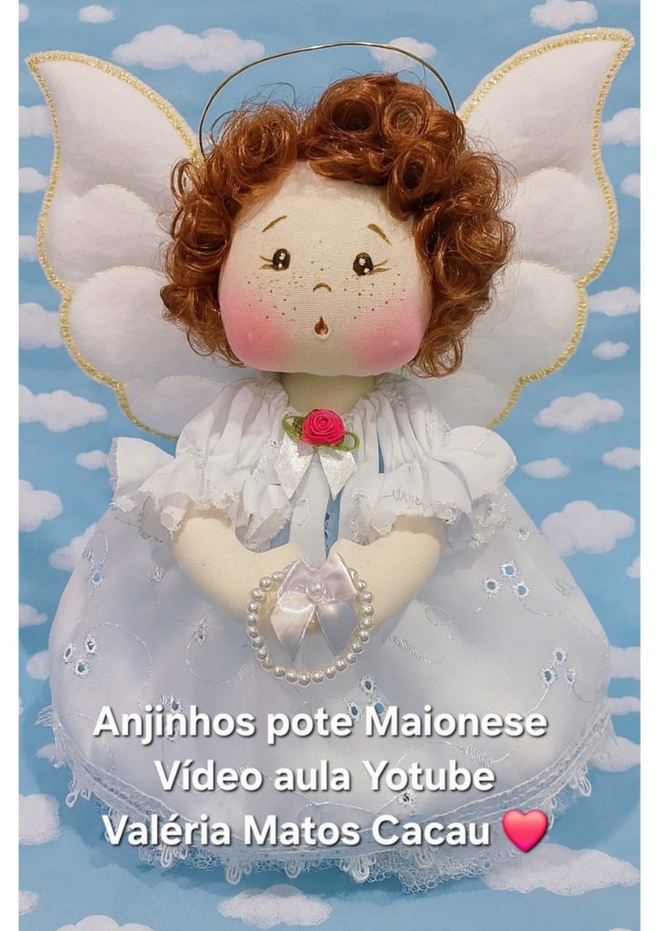 Anjos de decoração – lembrancinhas com potes de maionese - molde parte 1