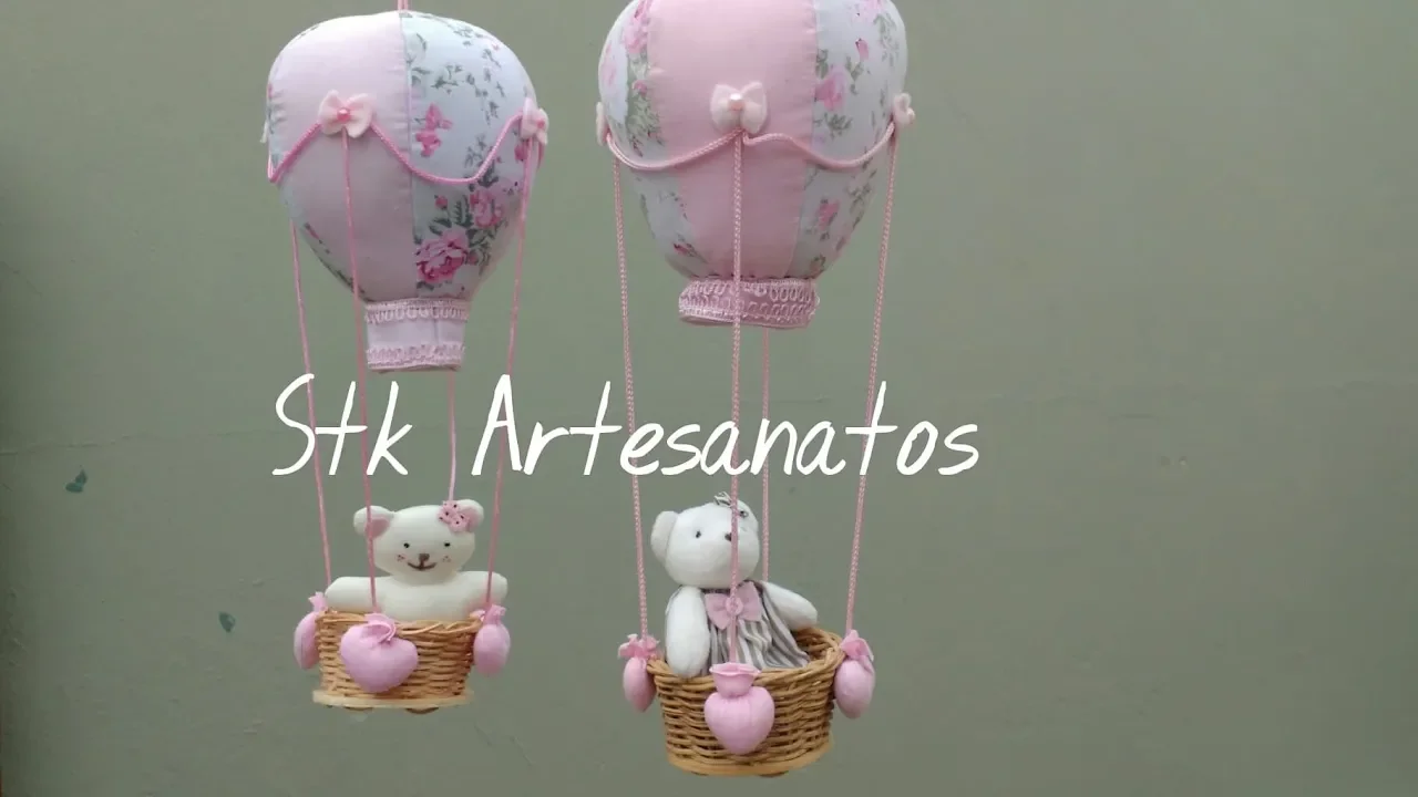 Balão de feltro decorativo de ursinha