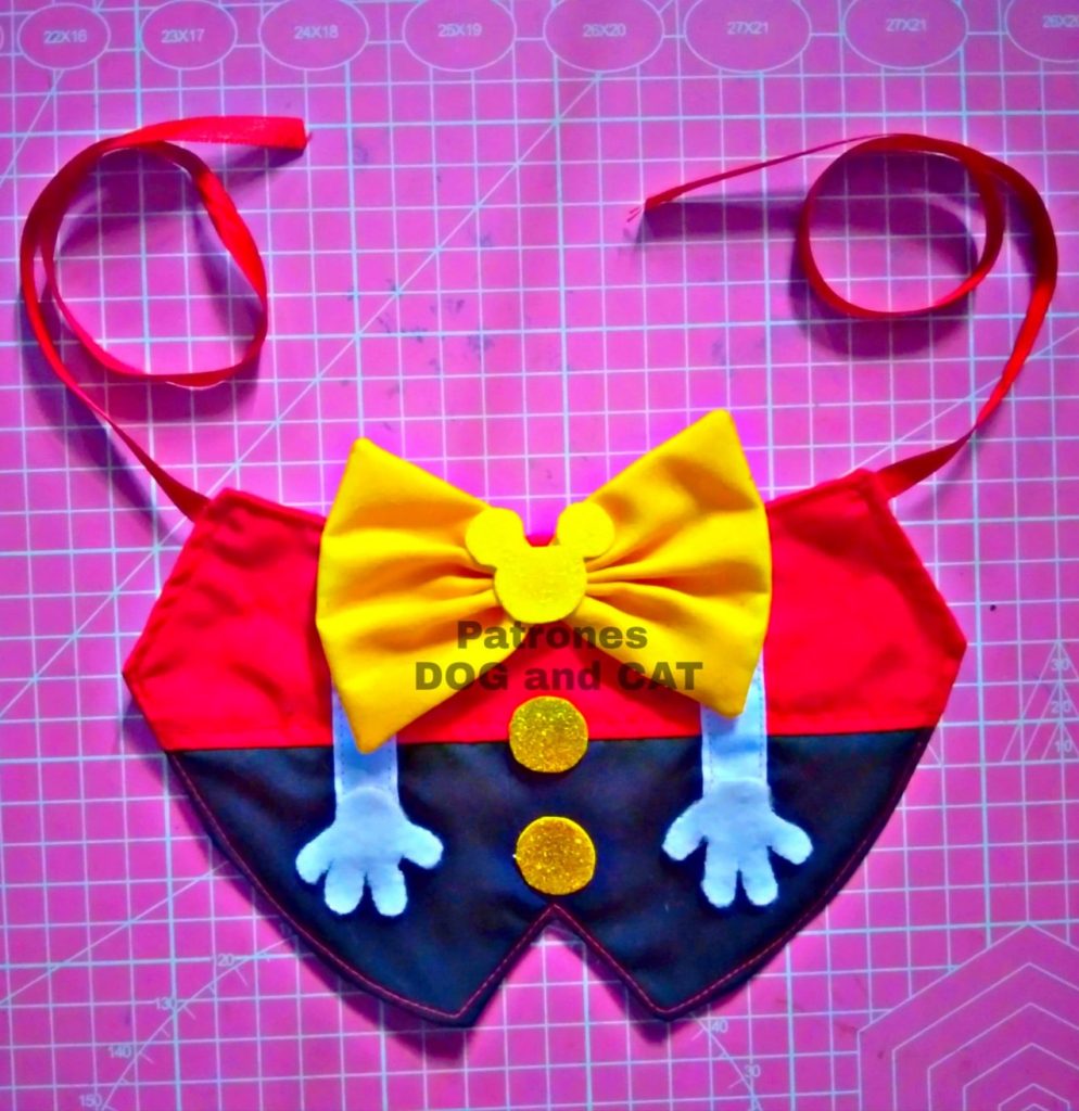 Bandana estilo Mickey Mouse para cachorro - molde parte 1