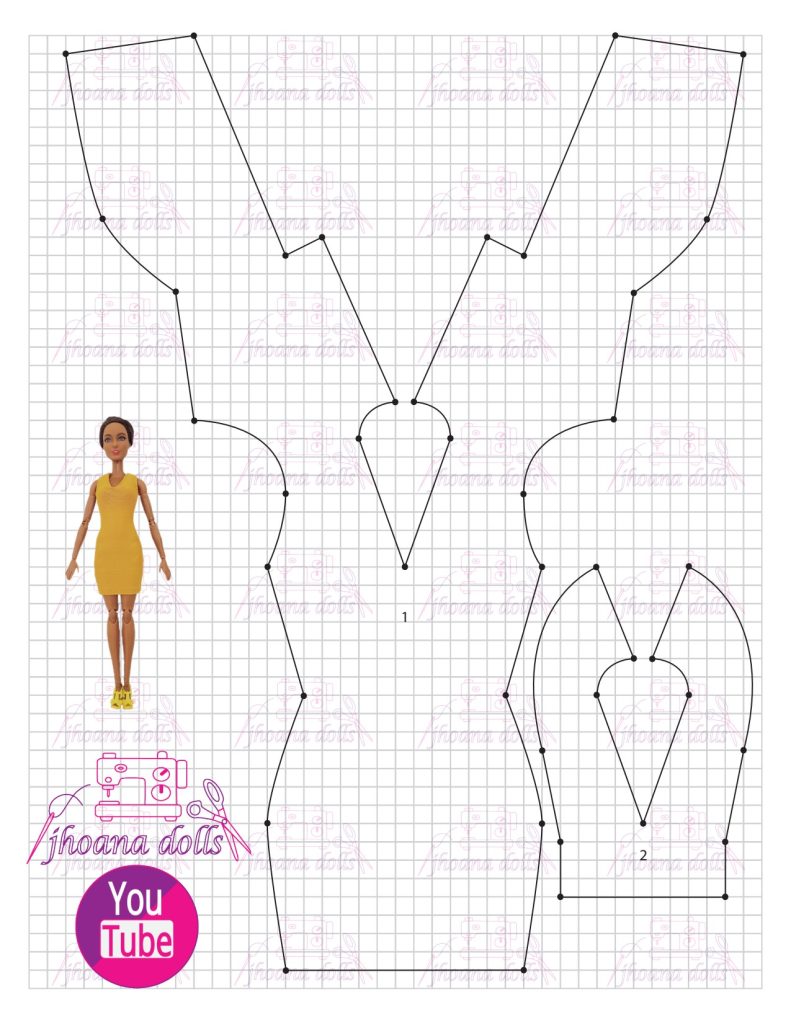 Blazer e vestido para Barbie modelo 15 - molde parte 2