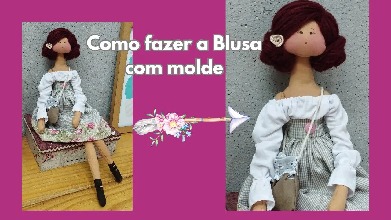 Blusa da boneca de pano Amora