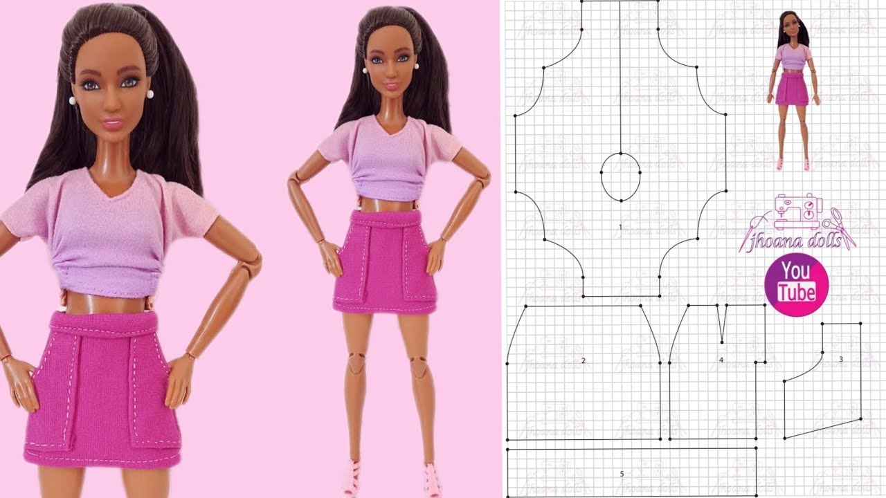 Blusa e saia para Barbie modelo 38