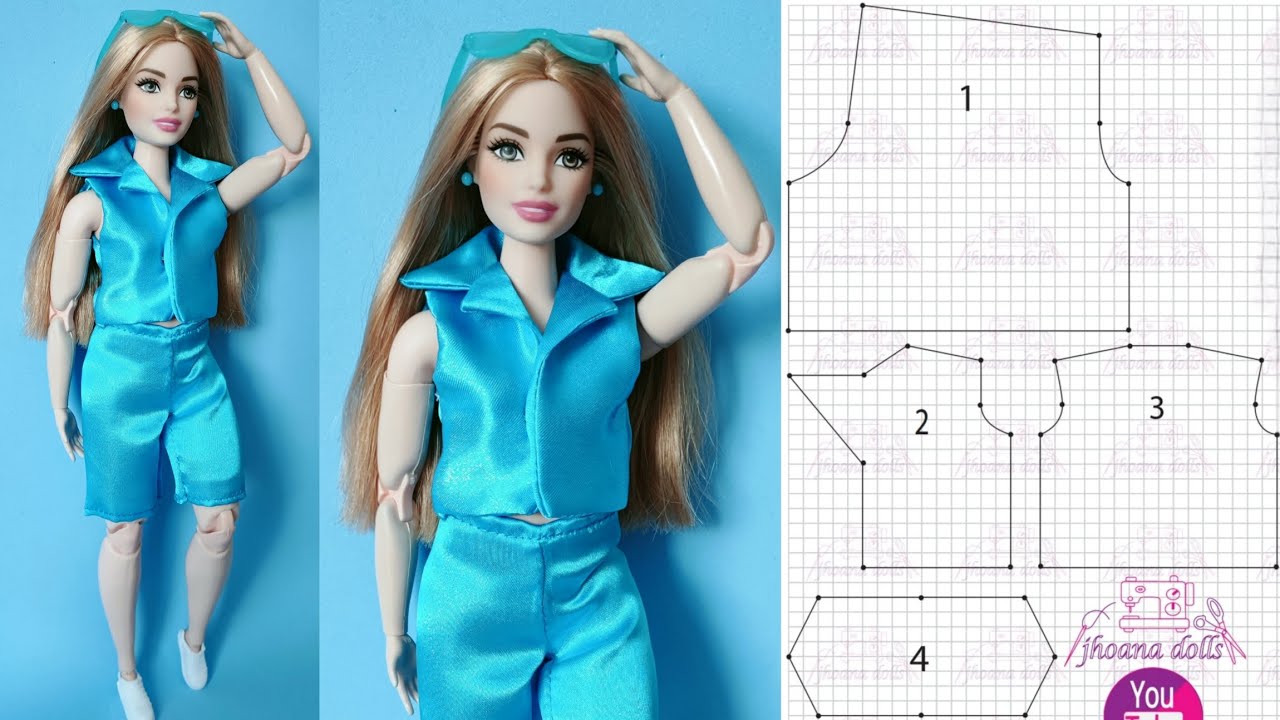 Blusa e shorts para Barbie Curvy