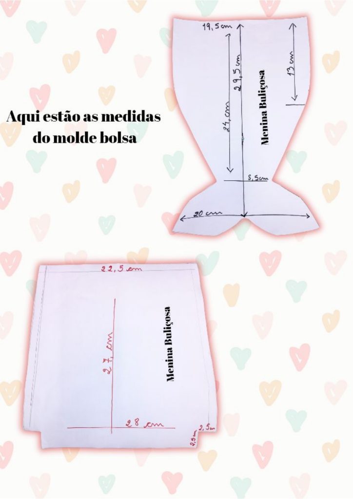 Bolsa infantil de sereia - molde parte 1