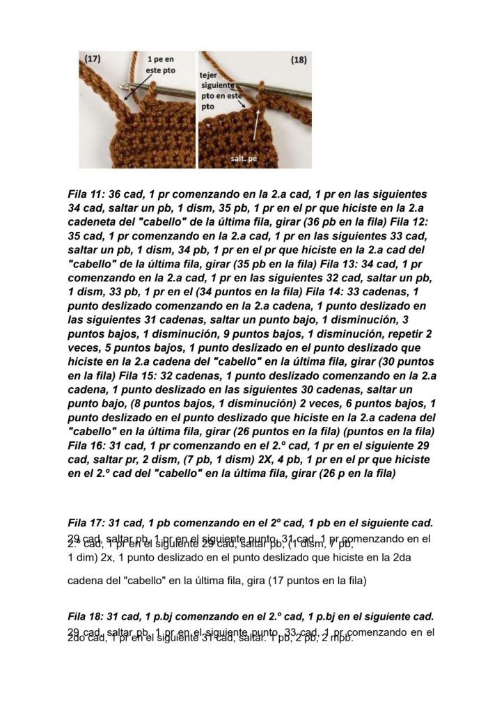 Boneca Bianca de amigurumi - molde parte 13