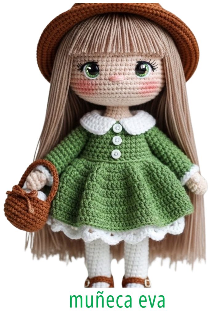 Boneca de amigurumi com espuma EVA - molde parte 1