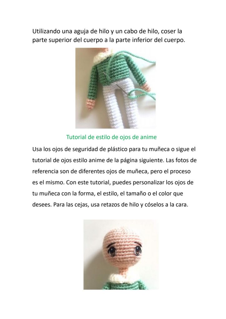 Boneca de amigurumi com espuma EVA - molde parte 14