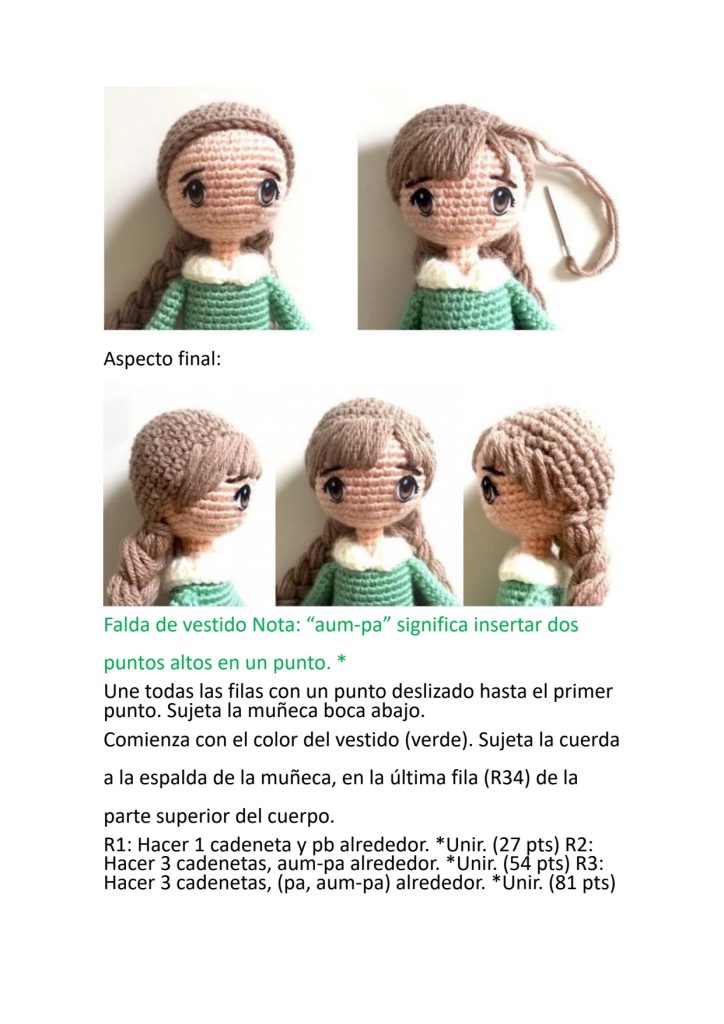 Boneca de amigurumi com espuma EVA - molde parte 17
