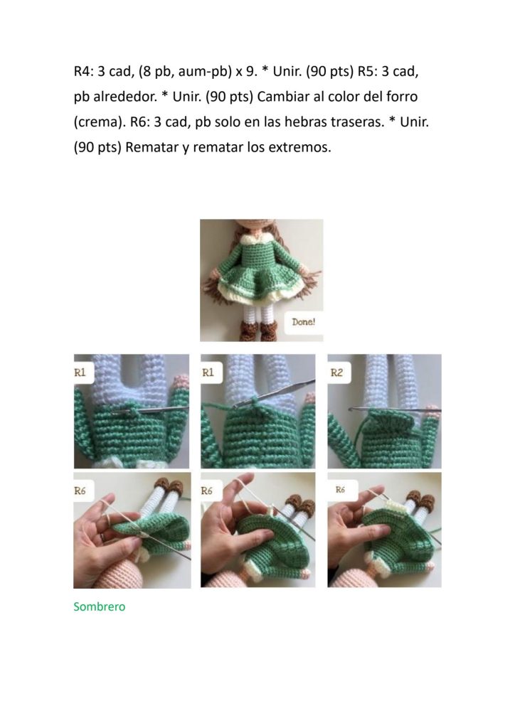 Boneca de amigurumi com espuma EVA - molde parte 18