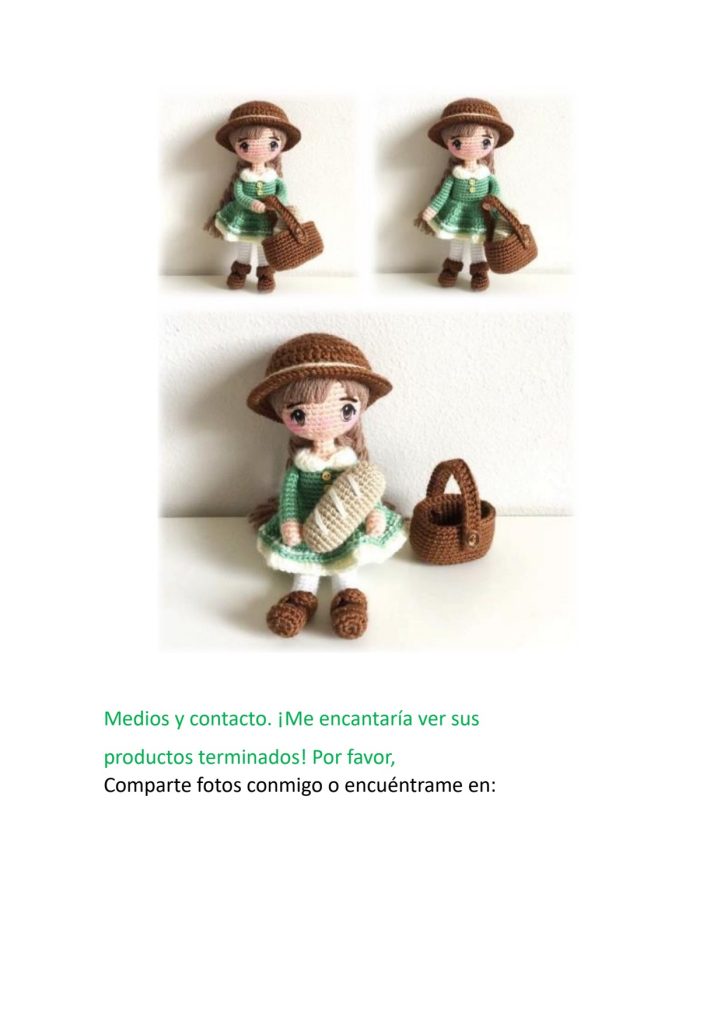 Boneca de amigurumi com espuma EVA - molde parte 23