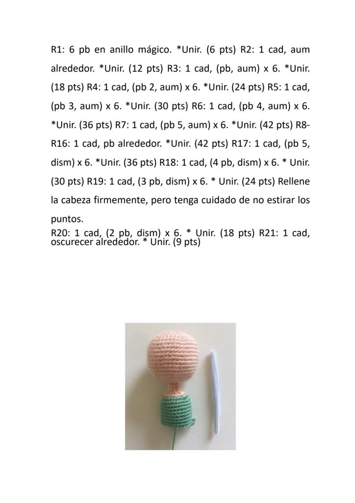 Boneca de amigurumi com espuma EVA - molde parte 5