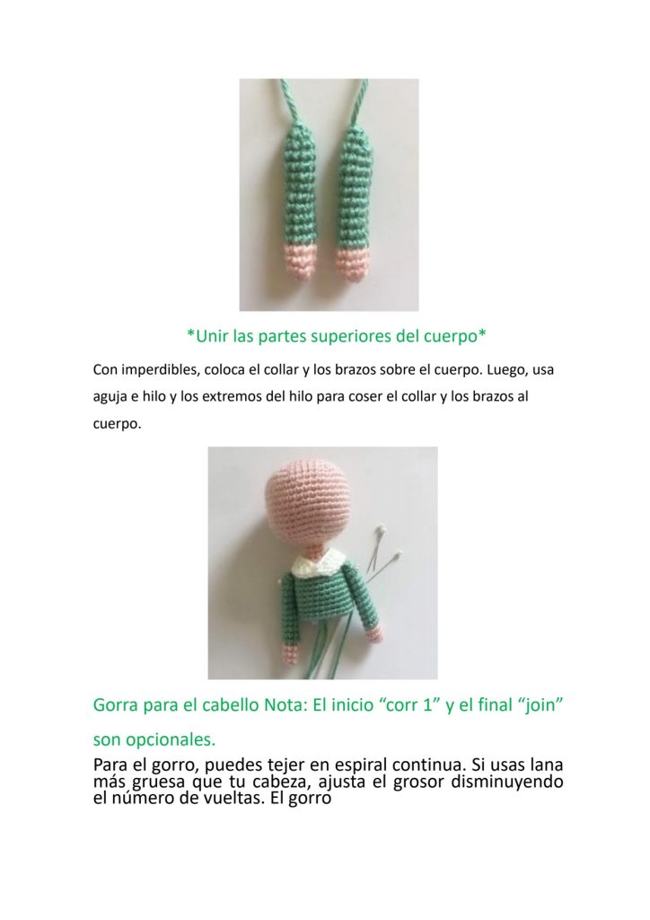 Boneca de amigurumi com espuma EVA - molde parte 8