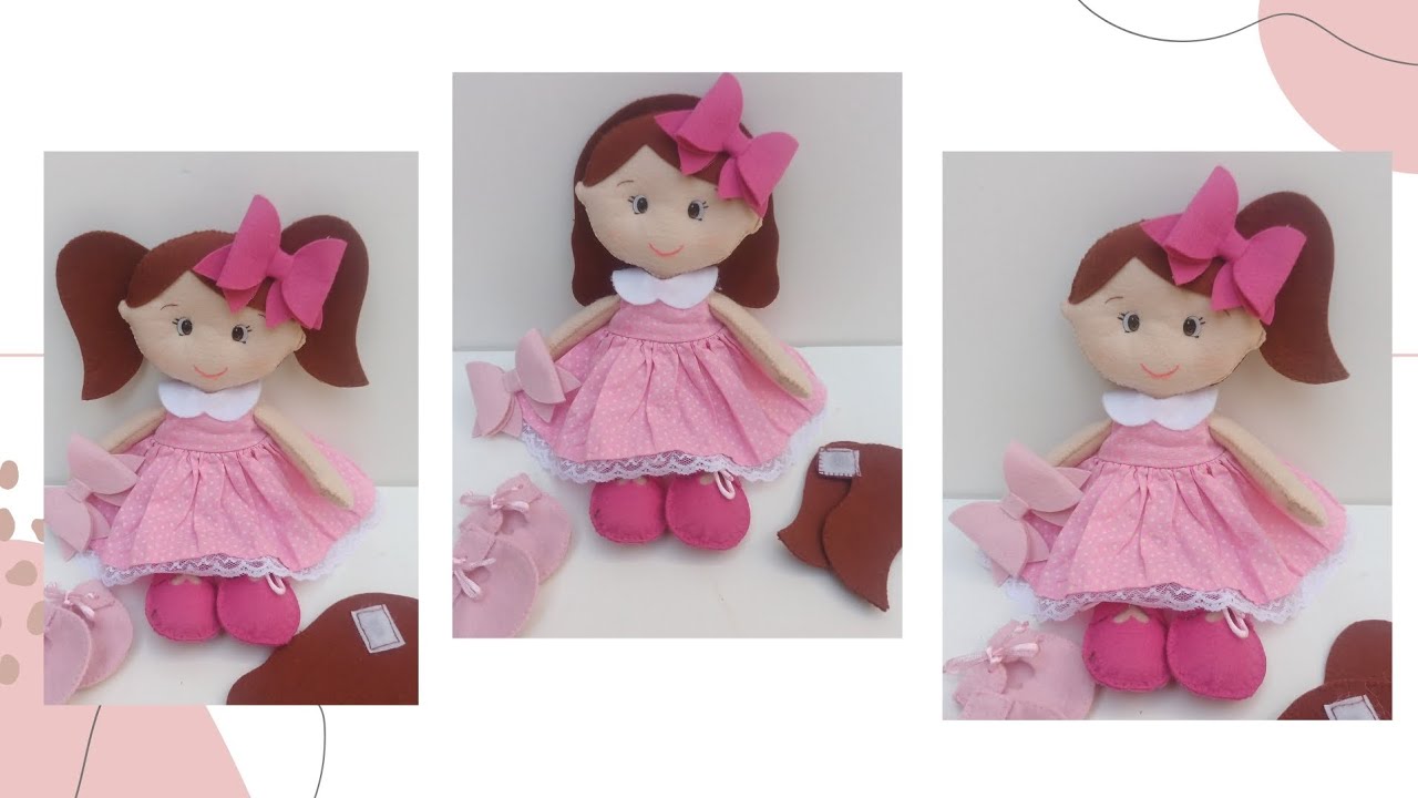 Boneca de feltro que muda de penteado parte 1