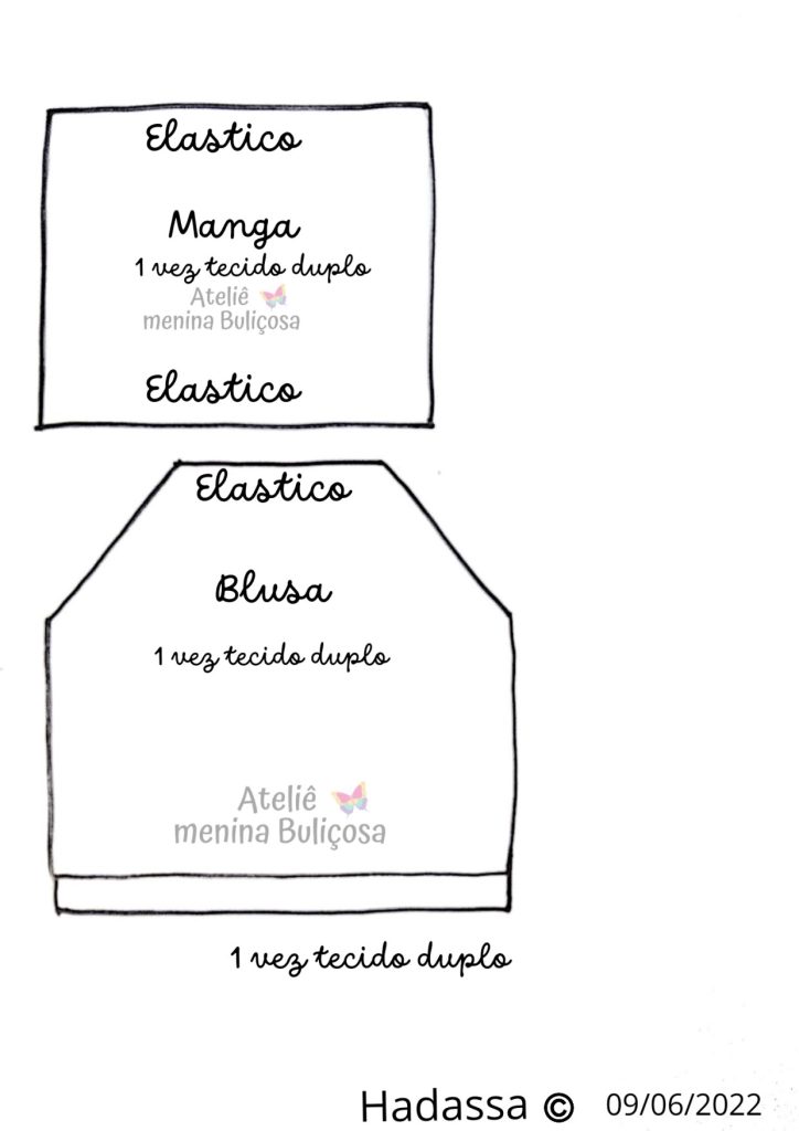 Boneca de pano Clarinha - molde parte 4