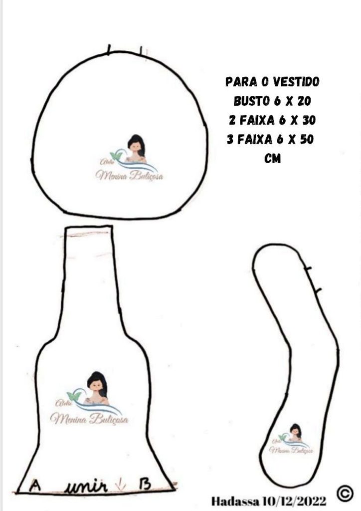 Boneca de pano Flavinha muito fácil e rápida - molde parte 2